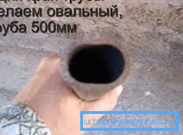 Направете ръба на дългата тръба овална. Направете ръба на дългата тръба овална.