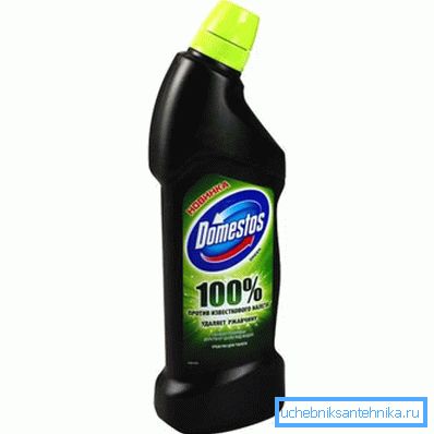 Domestos е един от най-известните и ефективни варианти на разглежданата продуктова група
