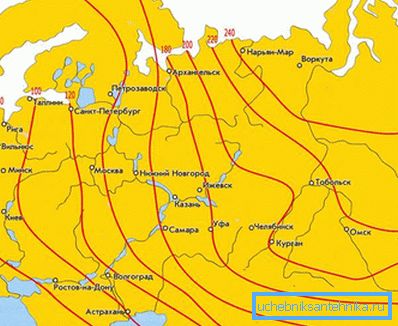 Дълбочина на замръзване на почвата в различни региони