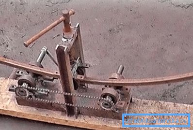 Огъване на профилна тръба върху тръбен накрайник Огъване на профилна тръба върху тръбен накрайник