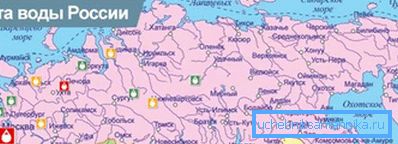 Карта на чешмяната вода на Руската федерация.