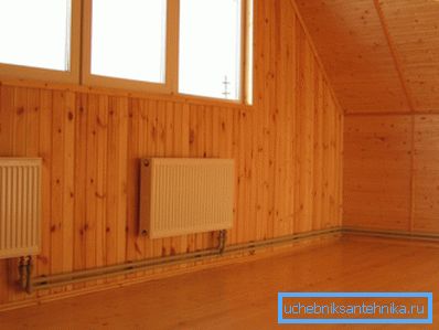 Аматьорска снимка на разпределението на отоплителните системи в помещението Аматьорска снимка на разпределението на отоплителните системи в помещението
