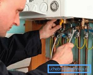 Инсталиране на котела на газ. снимка
