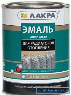 На снимката, алкиден емайл за радиатори.