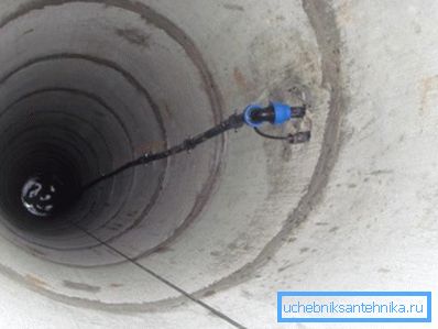 Снимката показва водопровод в конвенционален кладенец.