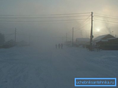 В снимката - зимен ден във Верхойанск.