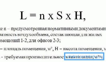 Изчисляването на изпускателната вентилационна система се основава на многообразието на въздушния обмен в помещението Изчисляването на изпускателната вентилационна система се основава на многообразието на въздушния обмен в помещението