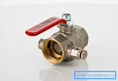 Сферичен кран с изпускателен отвор Valtec и отдушник