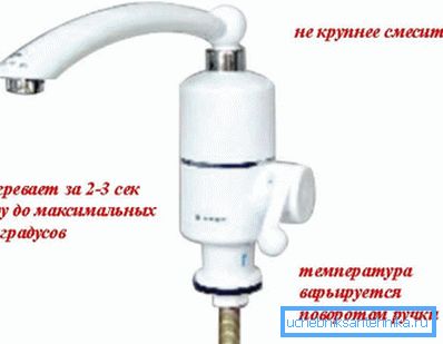 Модерно устройство - електрически бойлер за потока на крана в кухнята Модерно устройство - електрически бойлер за потока на крана в кухнята