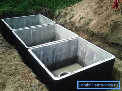 Трикамерна бетонна септична яма